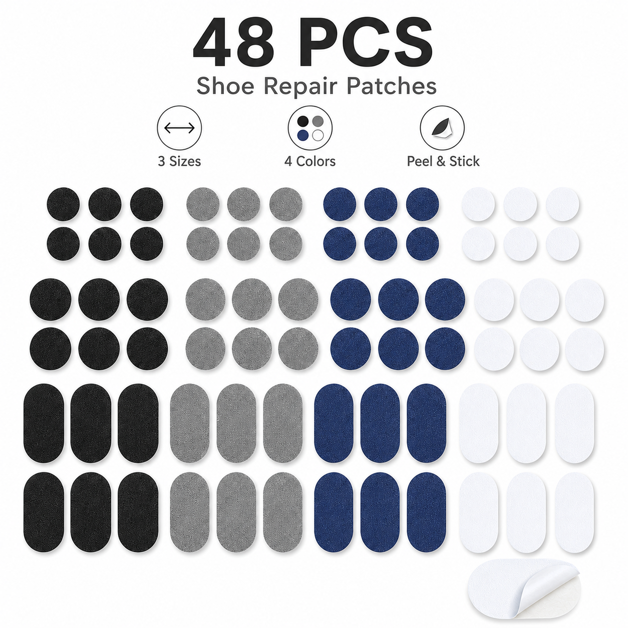 Sewing Repair - 48Pcs Multi Color Self-Adhesive Shoe Repair