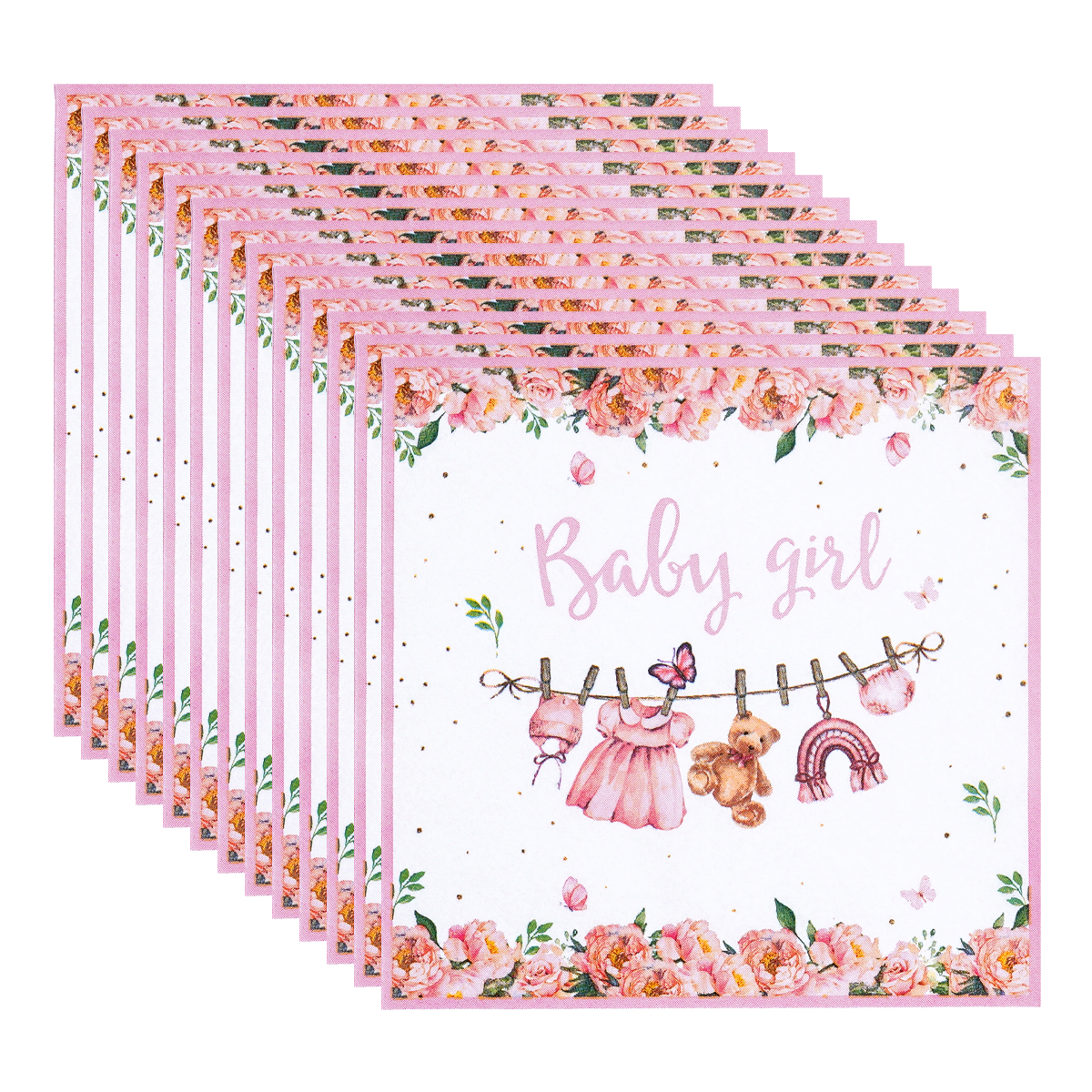 Pattern Tissue Paper - Pink Floral Baby Girl Disposable Paper