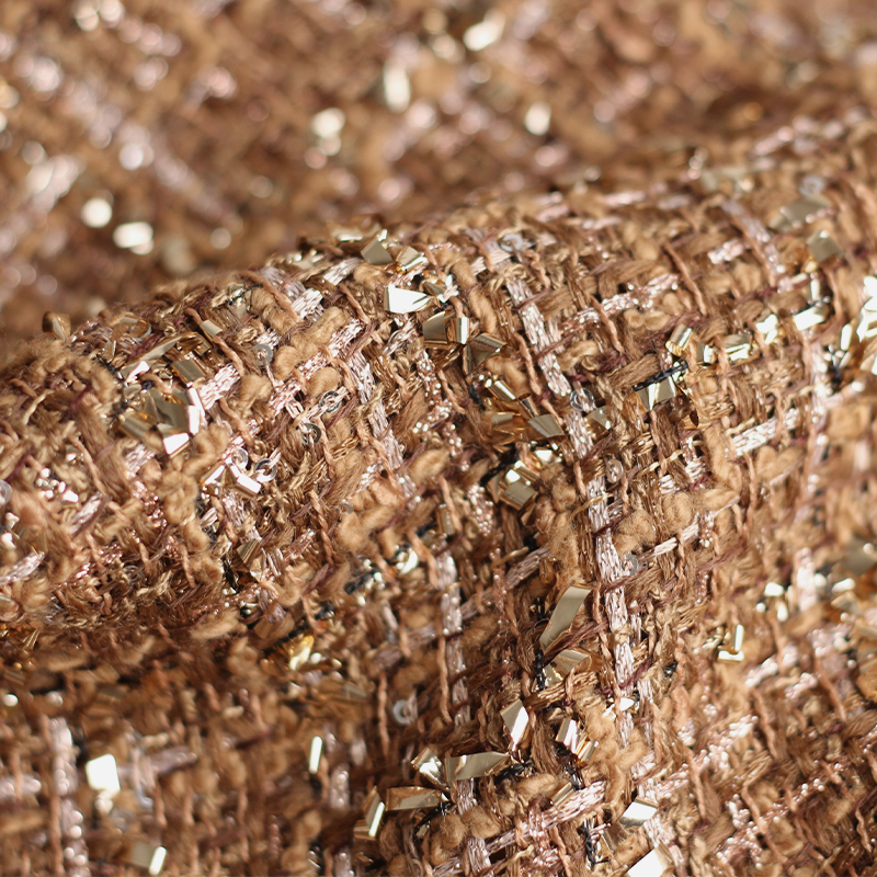 Sewing Tweed - Red raspberry 450g Camel coffee gold