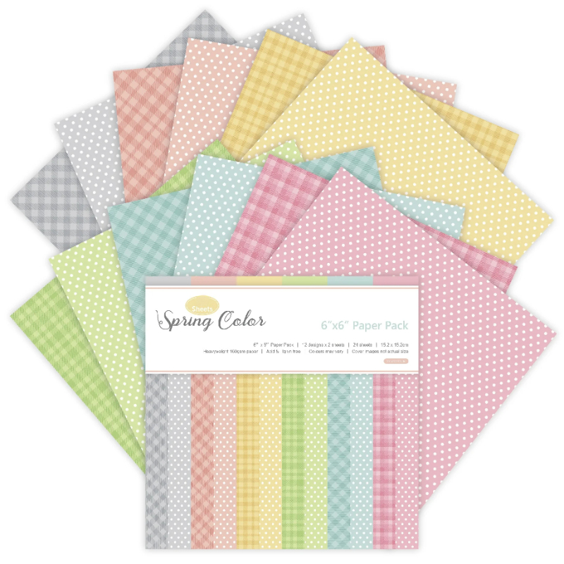 Pattern Tissue Paper - 12 Sheets Spring Colors Craft Paper