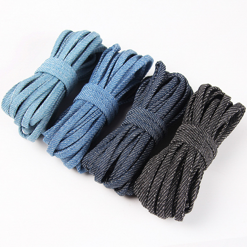 Sewing Art - 5M/Lot 5mm Denim Blue Flat Cotton