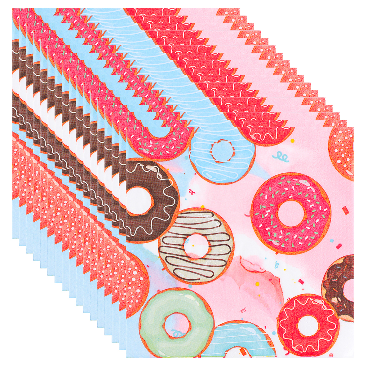 Pattern Tissue Paper - Colorful Donuts Disposable Paper Napkins Sweet