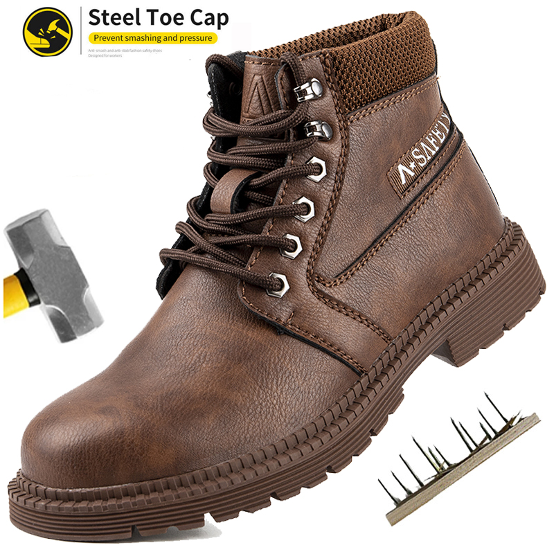 Sewing Nylon - Unisex Safety Shoes Steel Toe Sneakers