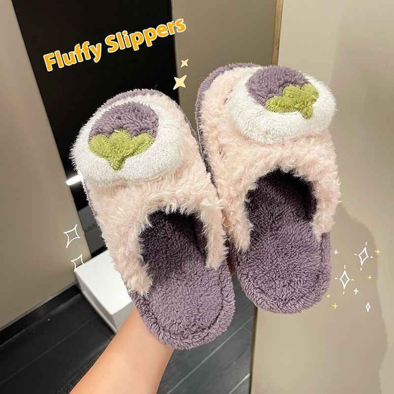 Sewing House - Women fluffy Cotton Slippers Winter Cartoon