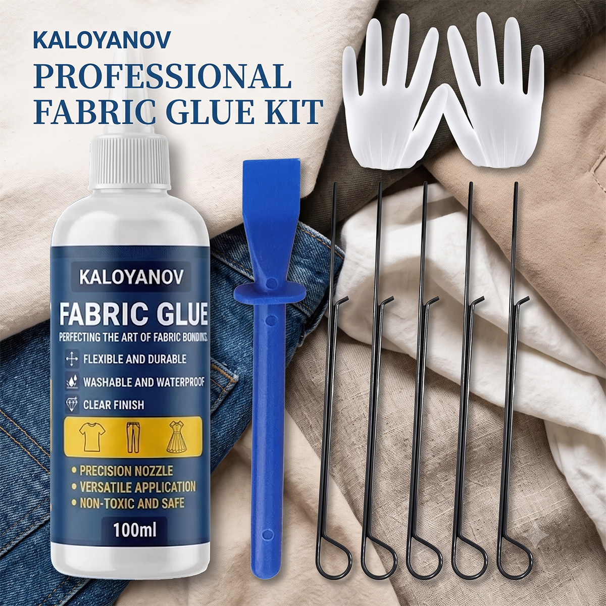 Sewing Repair - KALOYANOV Permanent Fabric Glue Kit No