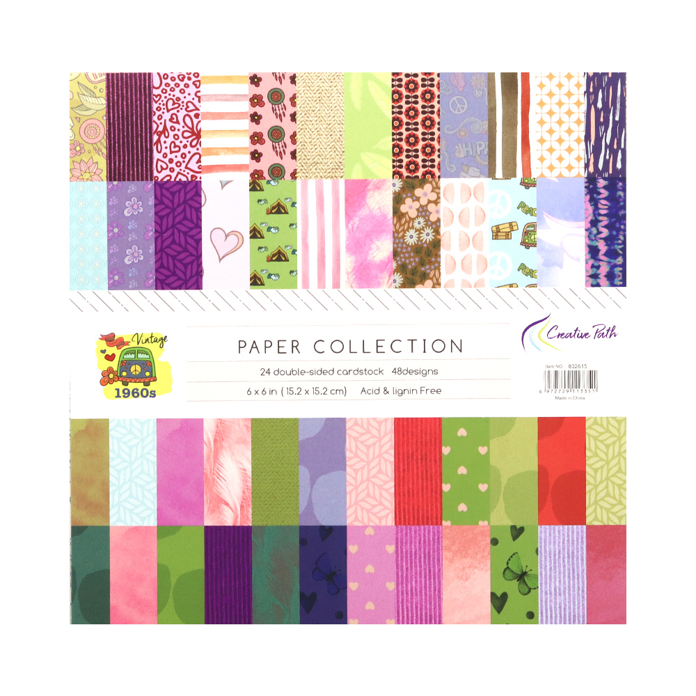 Pattern Tissue Paper - Creative Path 1960s Vintage Flower Pattern