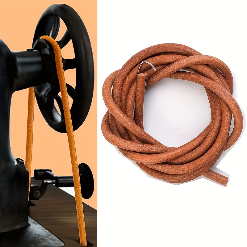 Textile Sewing Machines - Durable brown cowhide pedal sewing machine