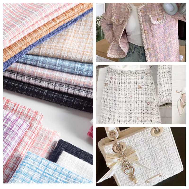Sewing Tweed - Silver Lurex Tweed Fabric By The