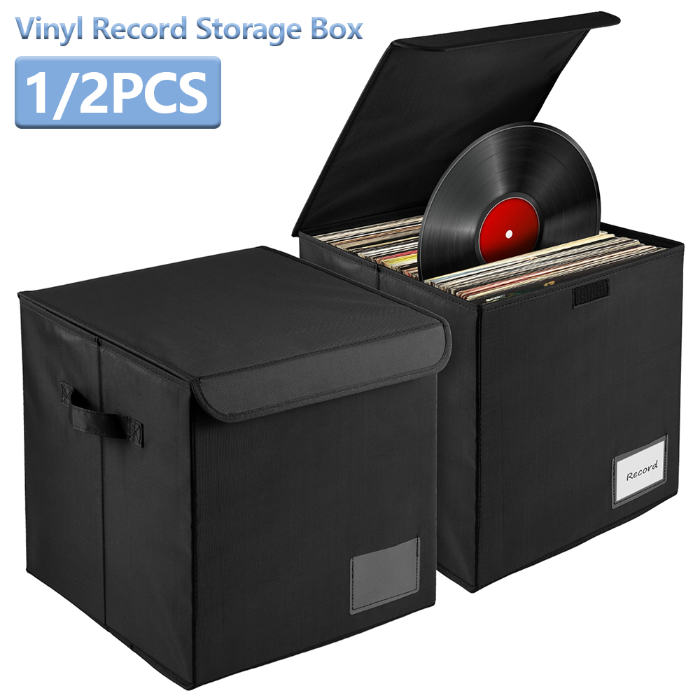 Sewing Label - 1/2Pcs Vinyl Record Storage Box Foldable