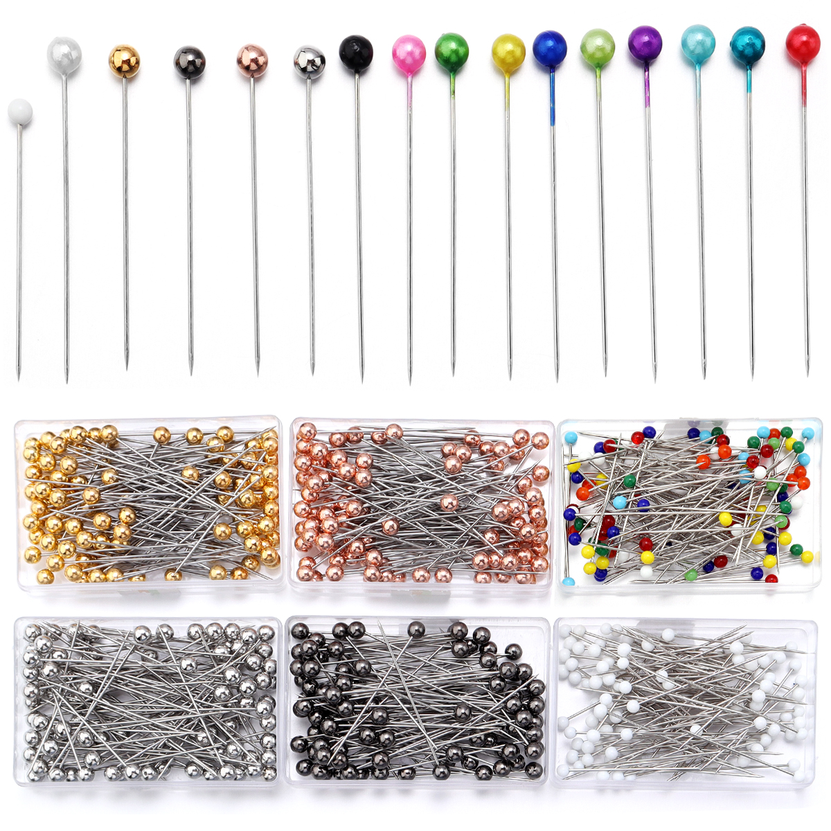 Sewing Art - 100Pcs Color Ball Head Pins Stainless