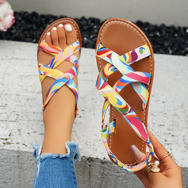 Elastic Waistband Roll - 2026 New Summer Women Flat Sandals