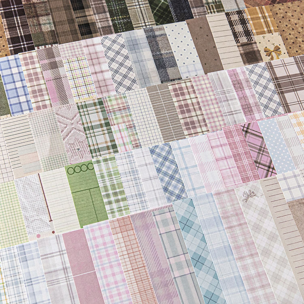 Pattern Tissue Paper - 50pcs Creative Plaid Decor Scrapbook Vintage