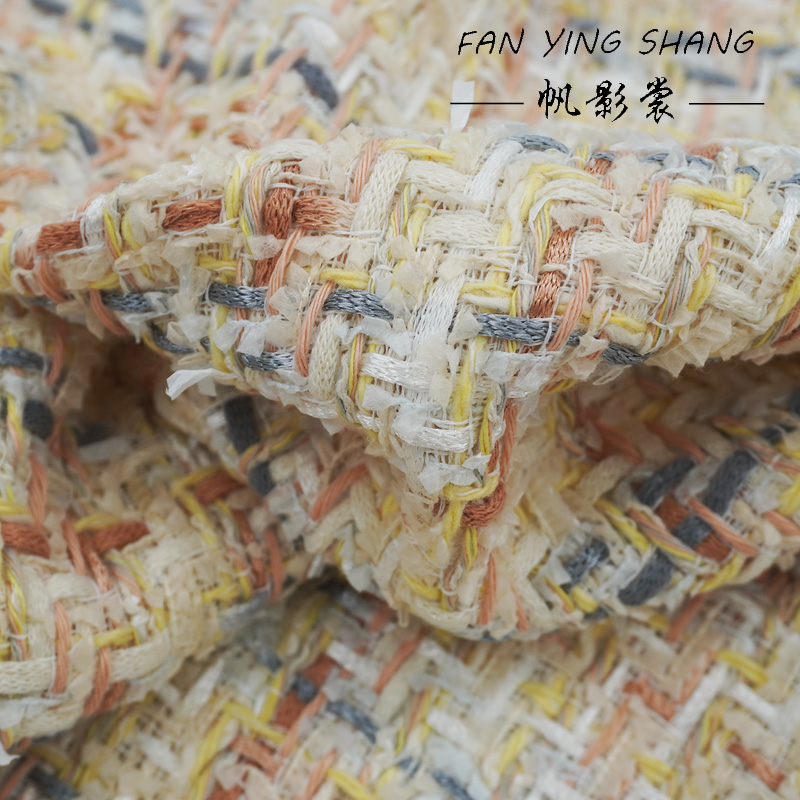 Sewing Tweed Fabric - 2026 New Fashion White Gray Orange