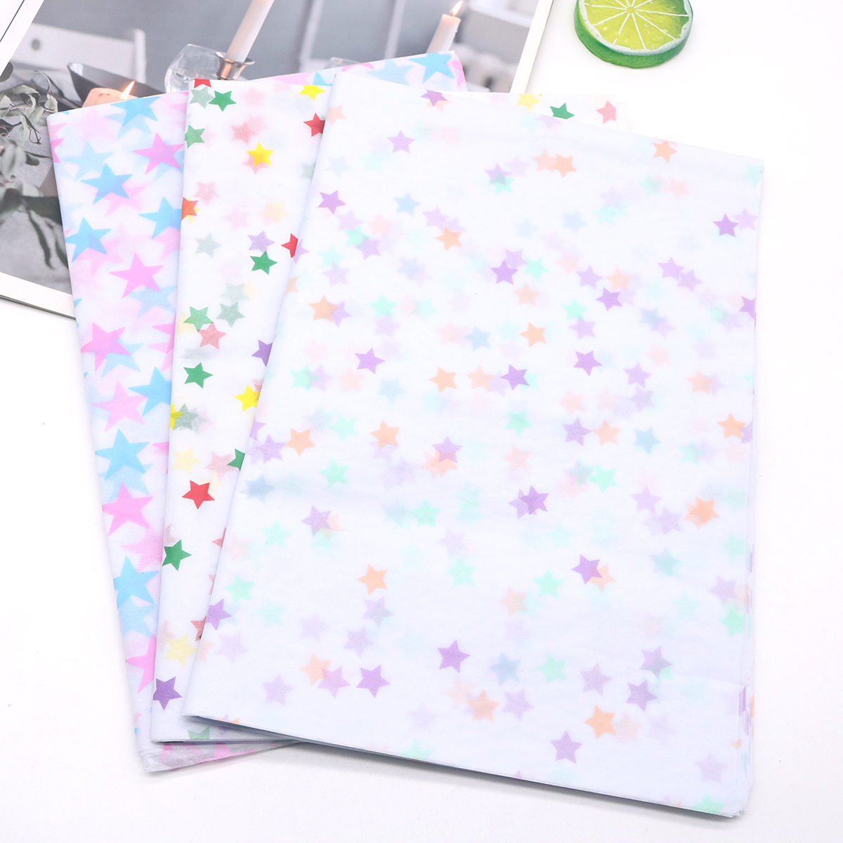 Pattern Tissue Paper - 20sheets/Bag 50*35cm Tissue Paper Colorful Star