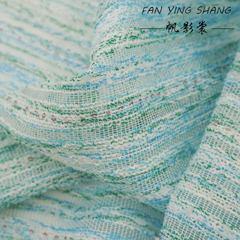 Fresh Style Blue Green Stripe  - Sewing Tweed ulasan dan harga