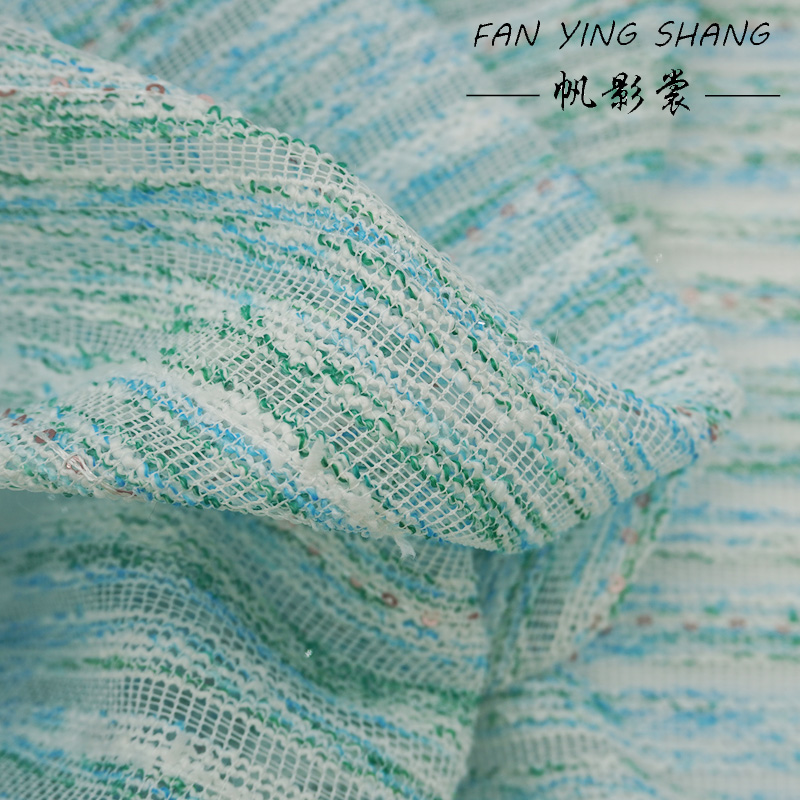 Fresh Style Blue Green Stripe  - Sewing Tweed ulasan dan harga