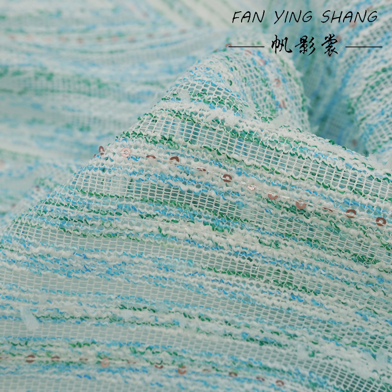 Fresh Style Blue Green Stripe  - Sewing Tweed ulasan dan harga