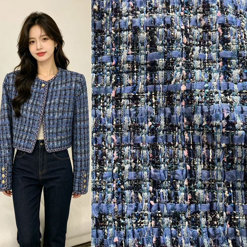 Blue Yarn-dyed Heavy Industry  - Sewing Tweed ulasan dan harga
