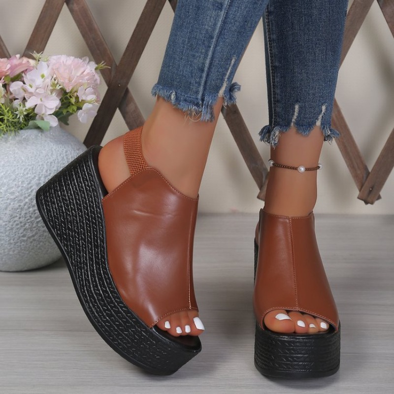 Women Sandals Summer  Wedge Sa - Elastic Waistband Roll ulasan dan harga