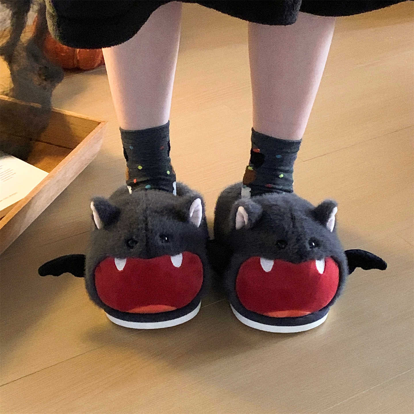 Halloween Bat Plush Slippers W - Sewing House ulasan dan harga