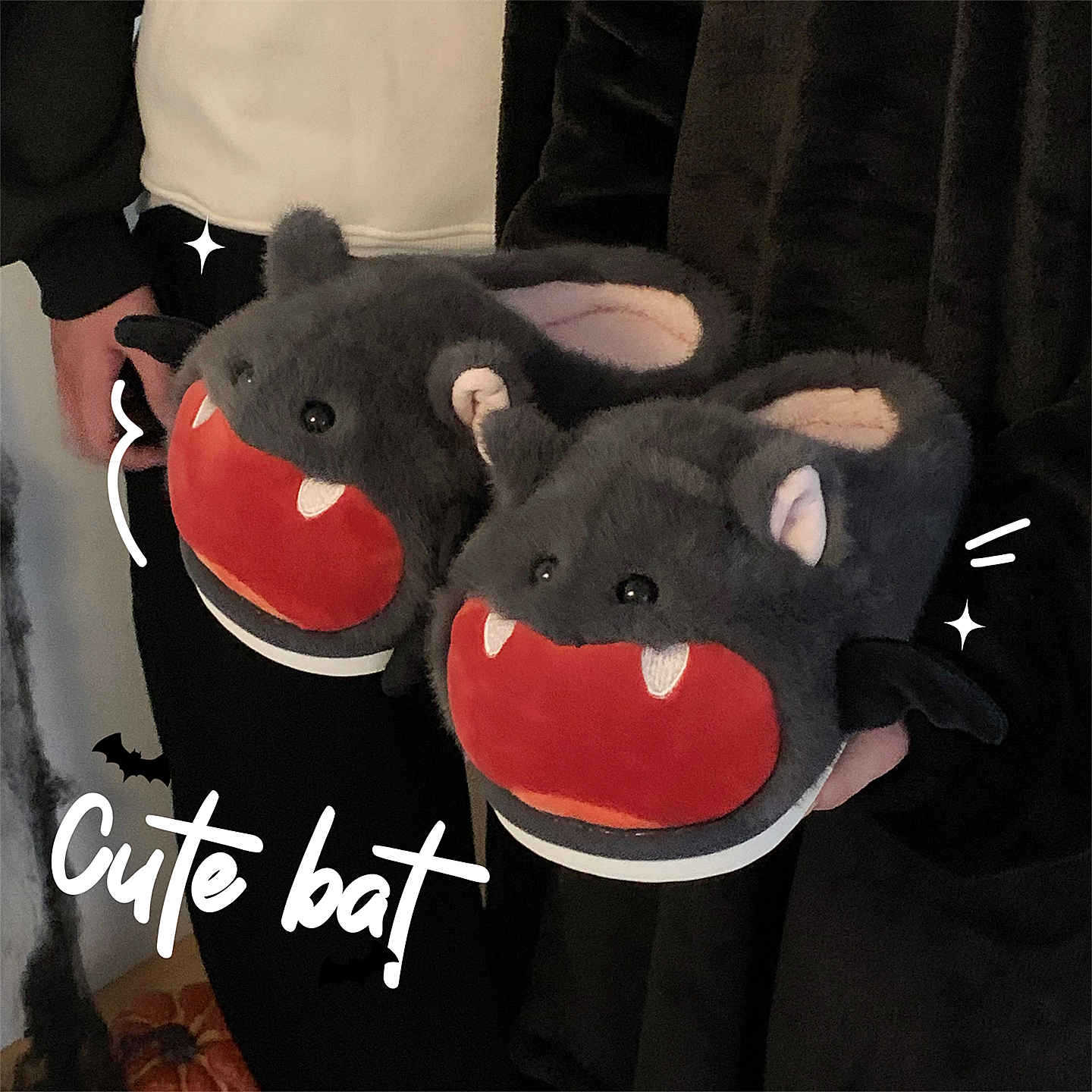 Halloween Bat Plush Slippers W - Sewing House ulasan dan harga