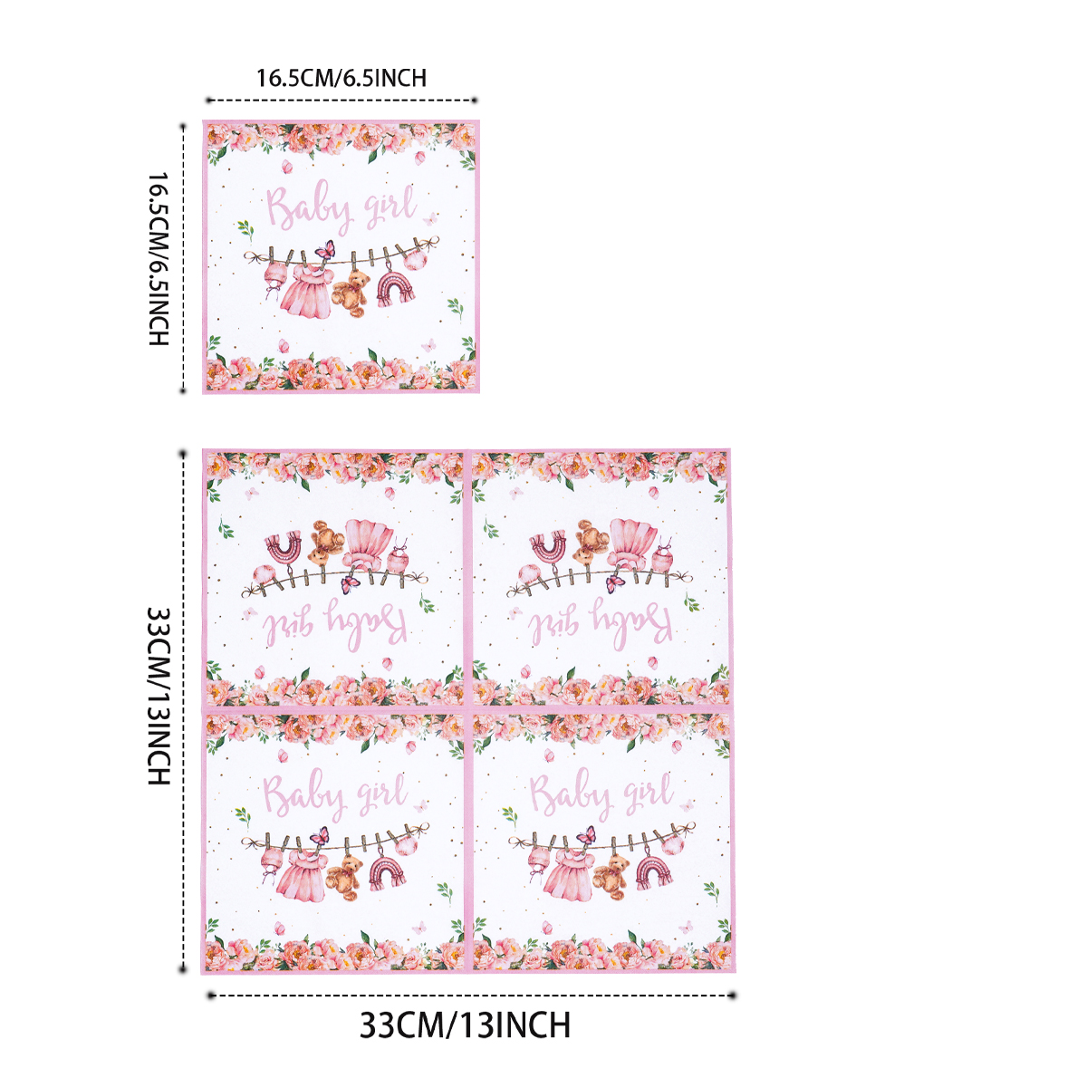 Pink Floral Baby Girl Disposab - Pattern Tissue Paper ulasan dan harga