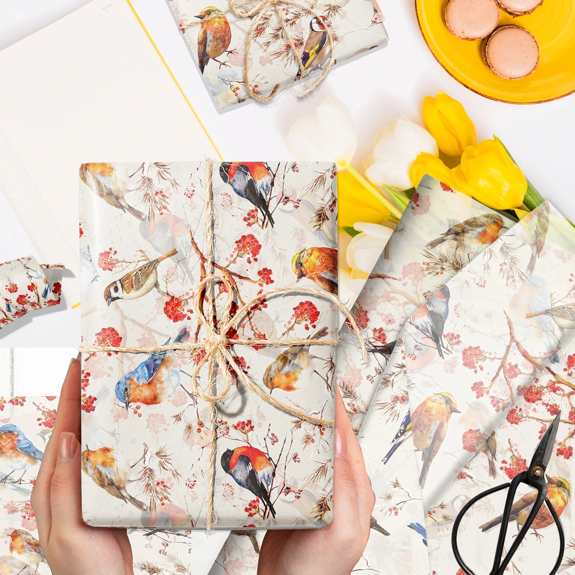 15/35pcs Flower Birds Printed  - Pattern Tissue Paper ulasan dan harga