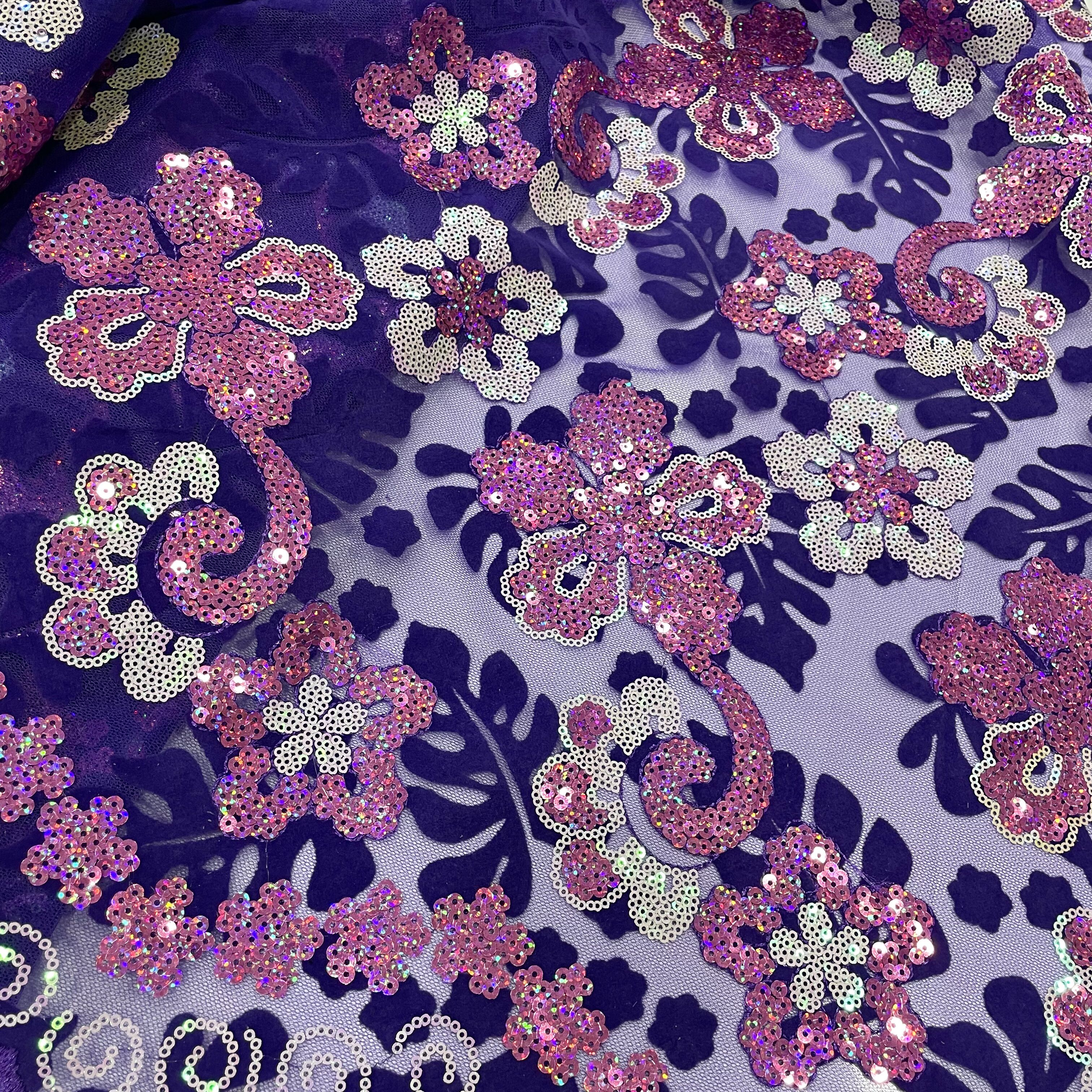 African Flocking Velvet Lace F - Sewing Velvet Fabric ulasan dan harga