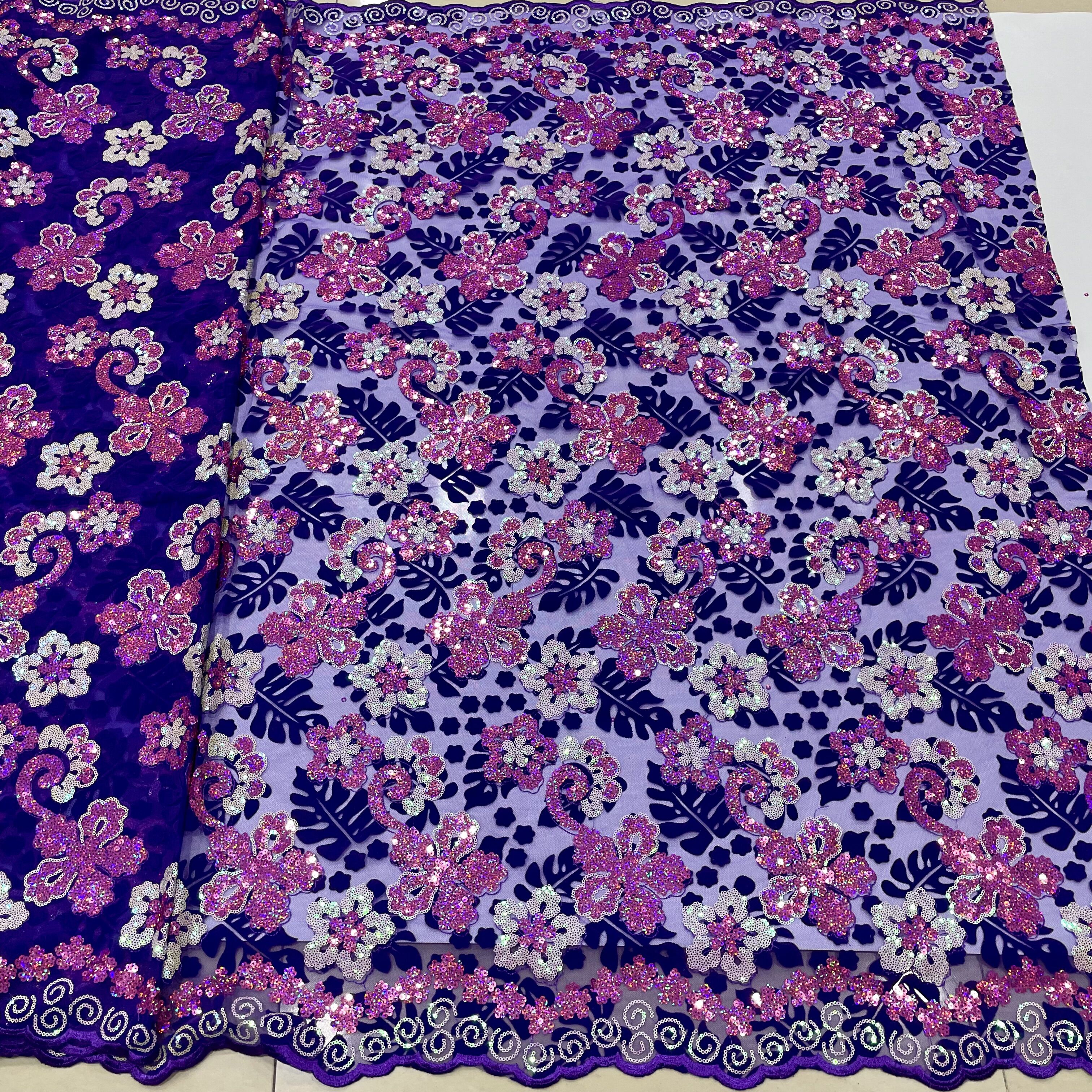 African Flocking Velvet Lace F - Sewing Velvet Fabric ulasan dan harga
