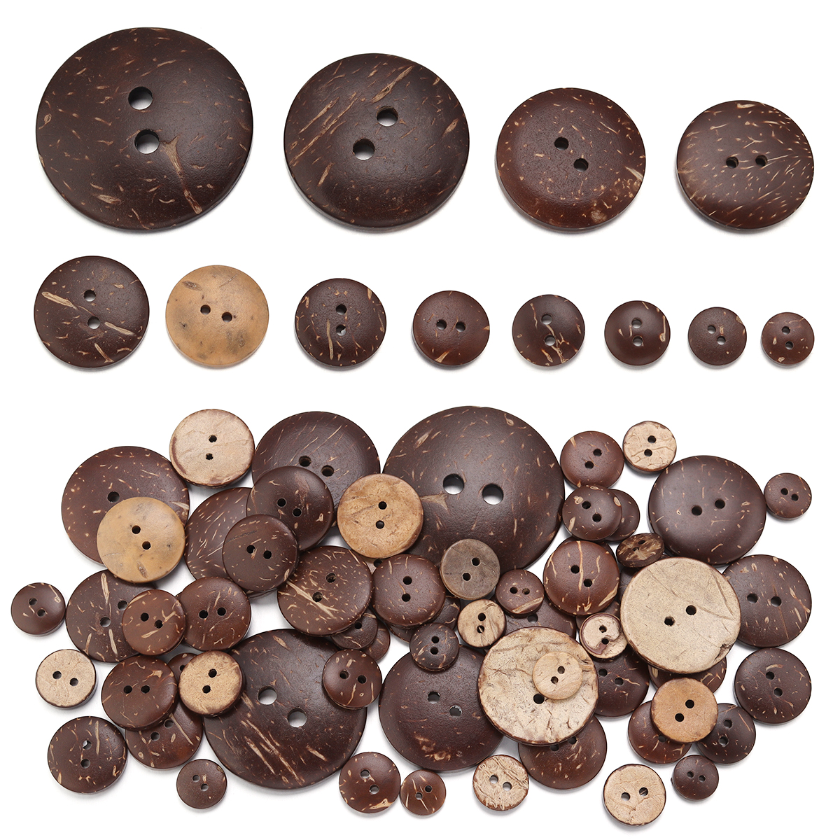 10-100Pcs Natural Coconut Shel - Sewing Art ulasan dan harga