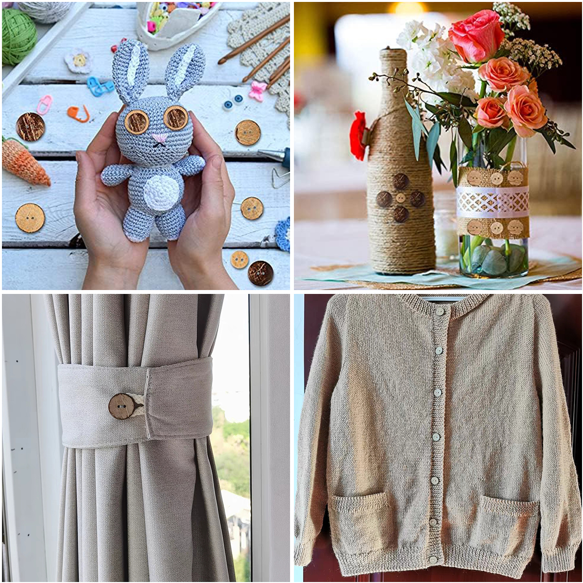 10-100Pcs Natural Coconut Shel - Sewing Art ulasan dan harga