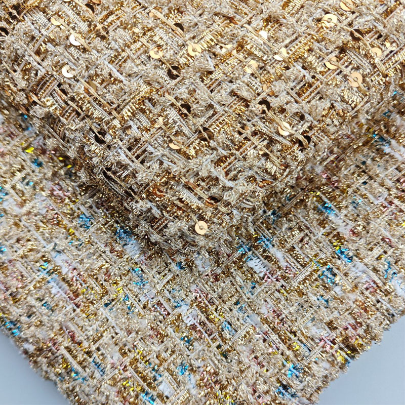 Gold Wire and Sequin Yarn-Dyed - Sewing Tweed ulasan dan harga