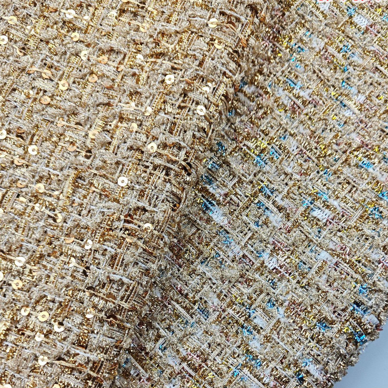 Gold Wire and Sequin Yarn-Dyed - Sewing Tweed ulasan dan harga