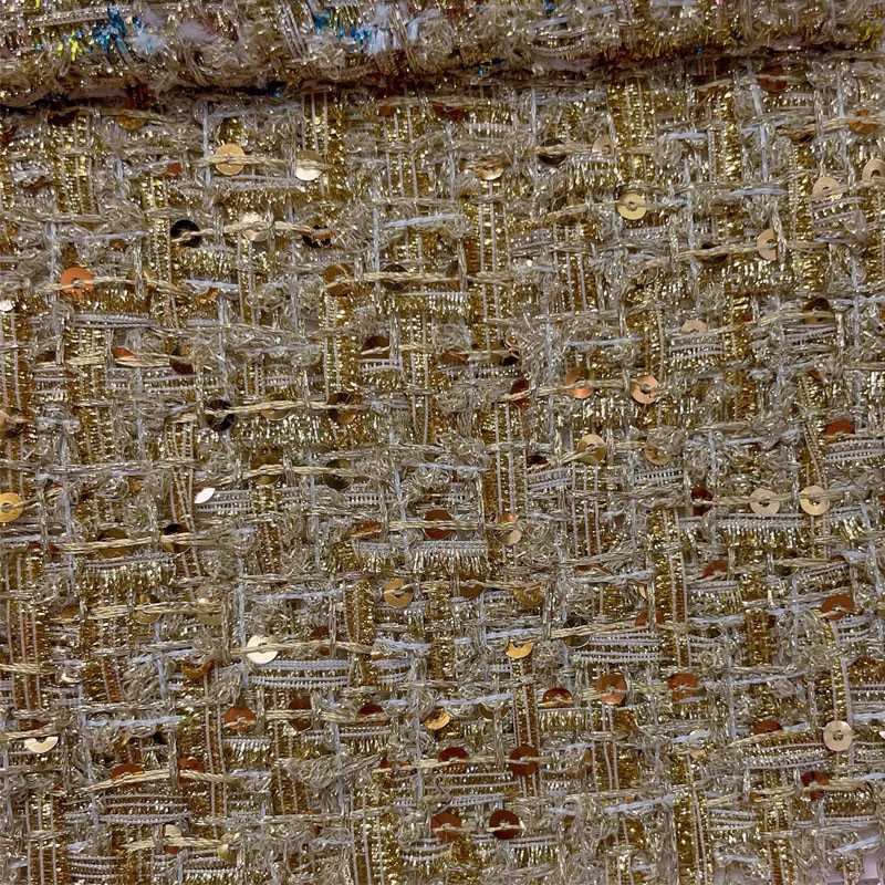 Gold Wire and Sequin Yarn-Dyed - Sewing Tweed ulasan dan harga