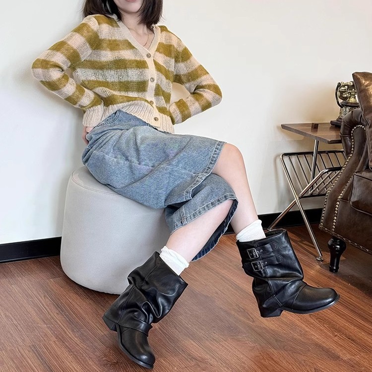 Short boots women's 2025 autum - Sewing Nylon ulasan dan harga