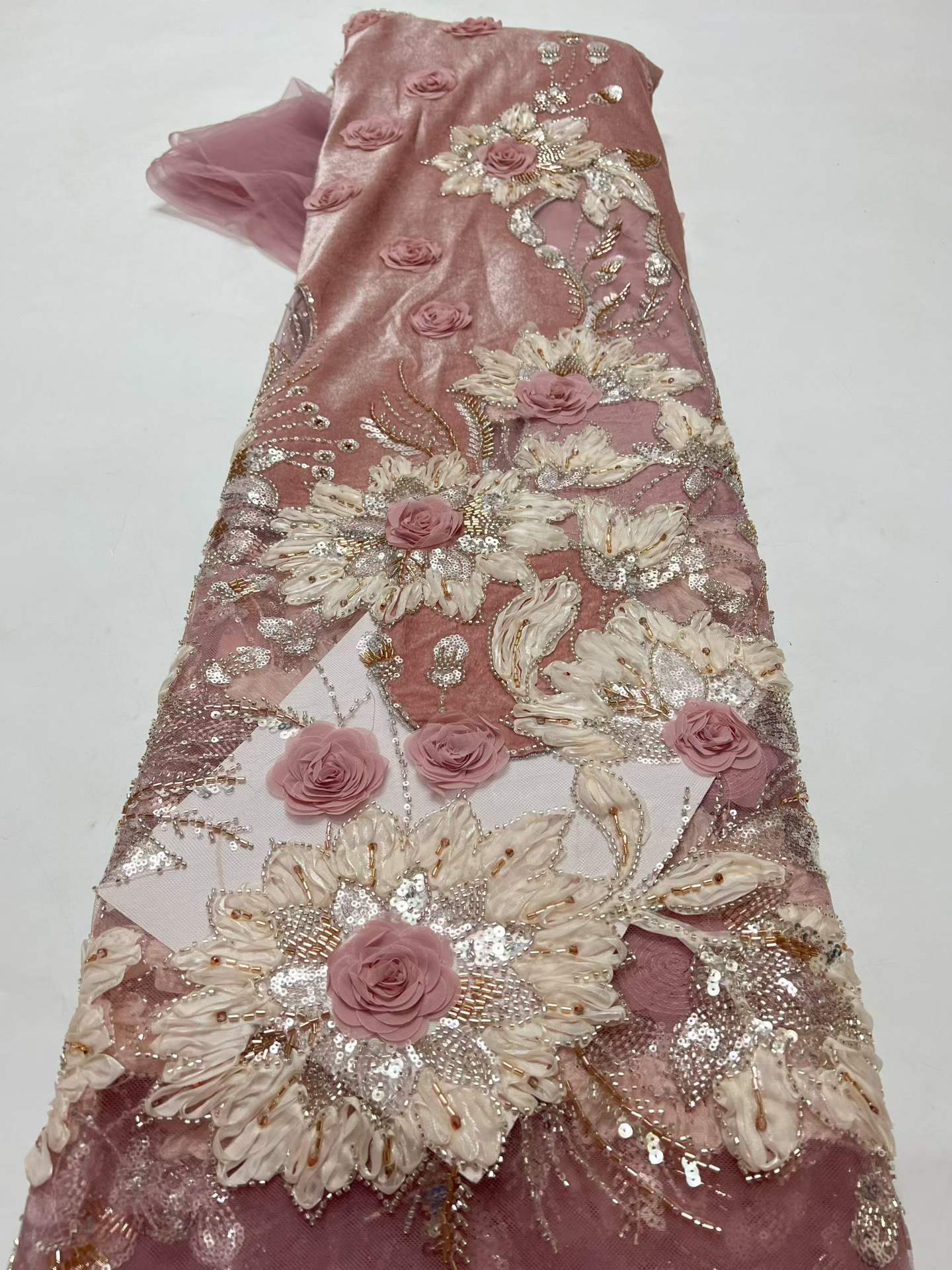 Luxury African Velvet Red Bead - Sewing Velvet Fabric ulasan dan harga