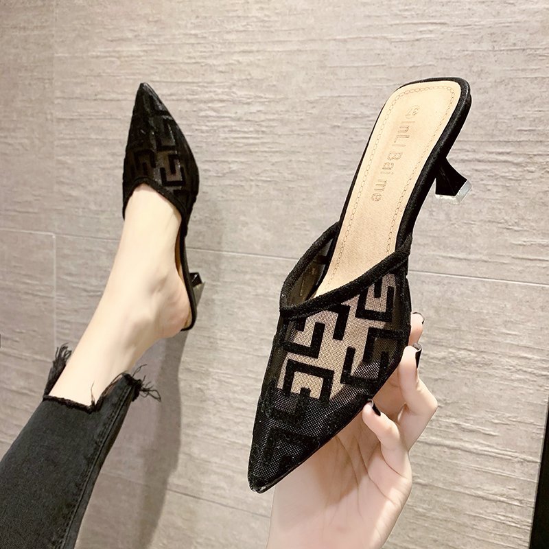 Women Mesh High Heels Temperam - Sewing Net ulasan dan harga