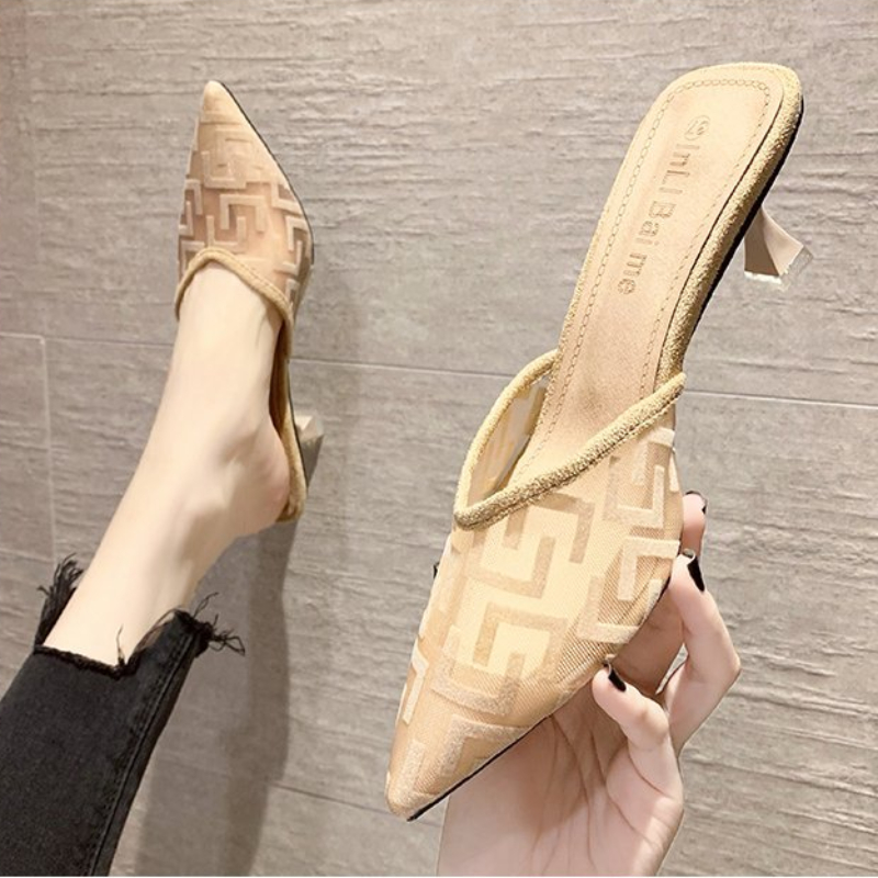 Women Mesh High Heels Temperam - Sewing Net ulasan dan harga