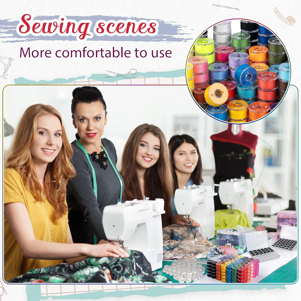 20Pcs Bobbins and Sewing Threa - Textile Sewing Kit ulasan dan harga