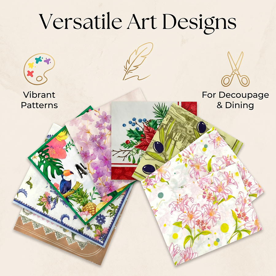 20pcs Assorted Floral Printed  - Pattern Tissue Paper ulasan dan harga