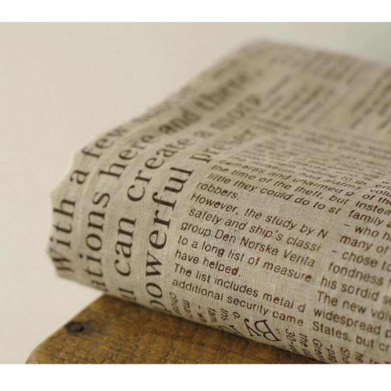 50x150cm Retro Newspaper Lette - Sewing Tweed Fabric ulasan dan harga