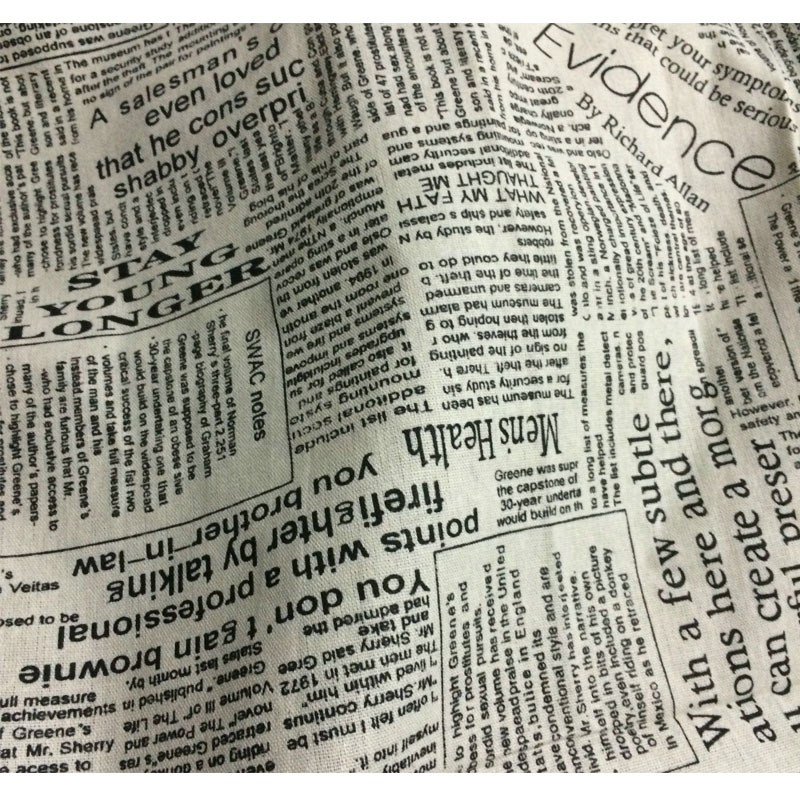 50x150cm Retro Newspaper Lette - Sewing Tweed Fabric ulasan dan harga