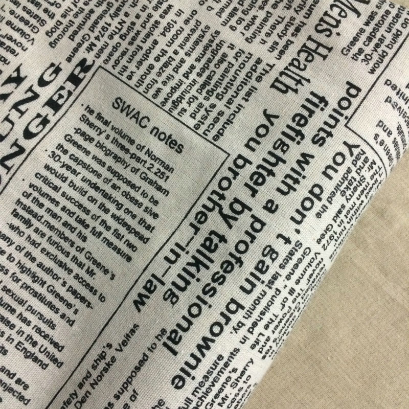 50x150cm Retro Newspaper Lette - Sewing Tweed Fabric ulasan dan harga