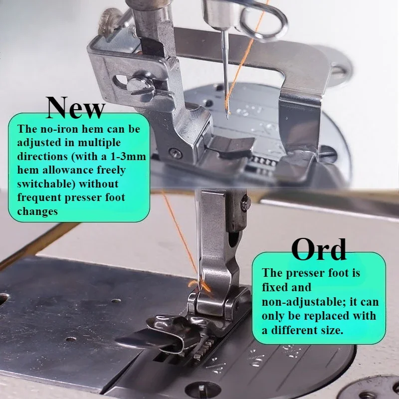 Adjustable No-Iron Hemmer Foot - Textile Sewing Machines ulasan dan harga