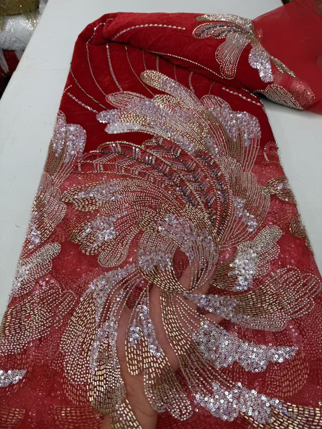 2026 African French Sequin Bea - Sewing Velvet Fabric ulasan dan harga