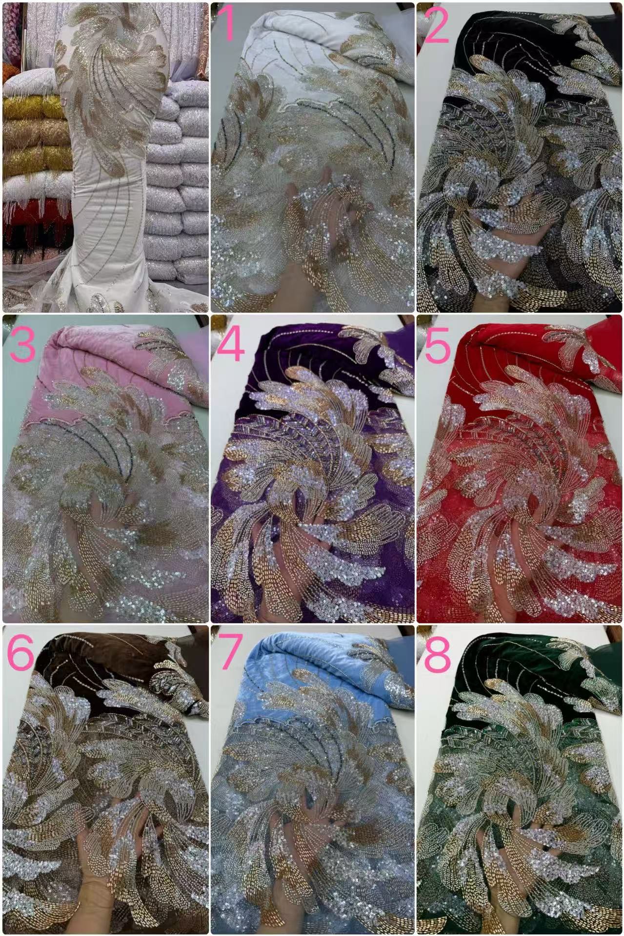 2026 African French Sequin Bea - Sewing Velvet Fabric ulasan dan harga