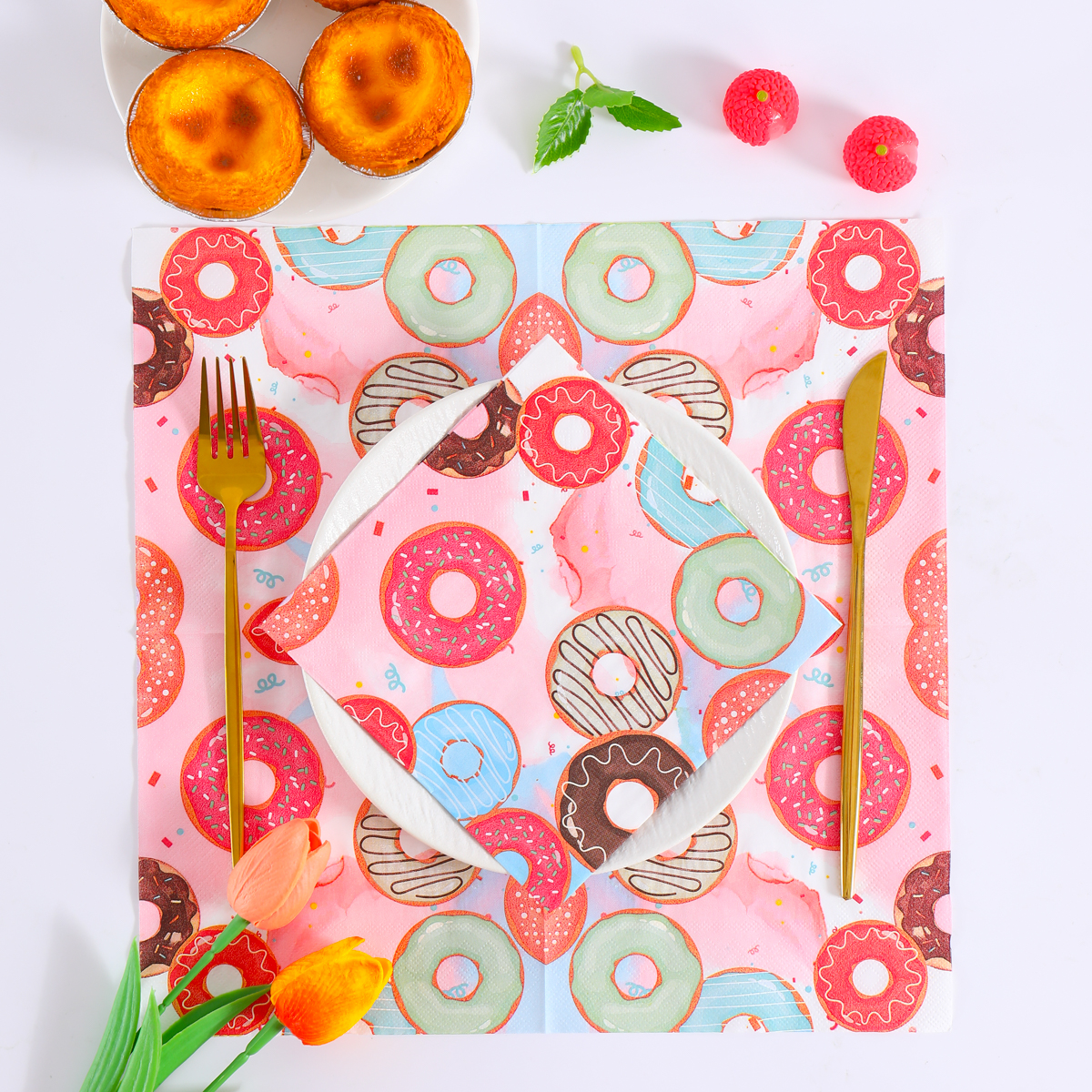 Colorful Donuts Disposable Pap - Pattern Tissue Paper ulasan dan harga