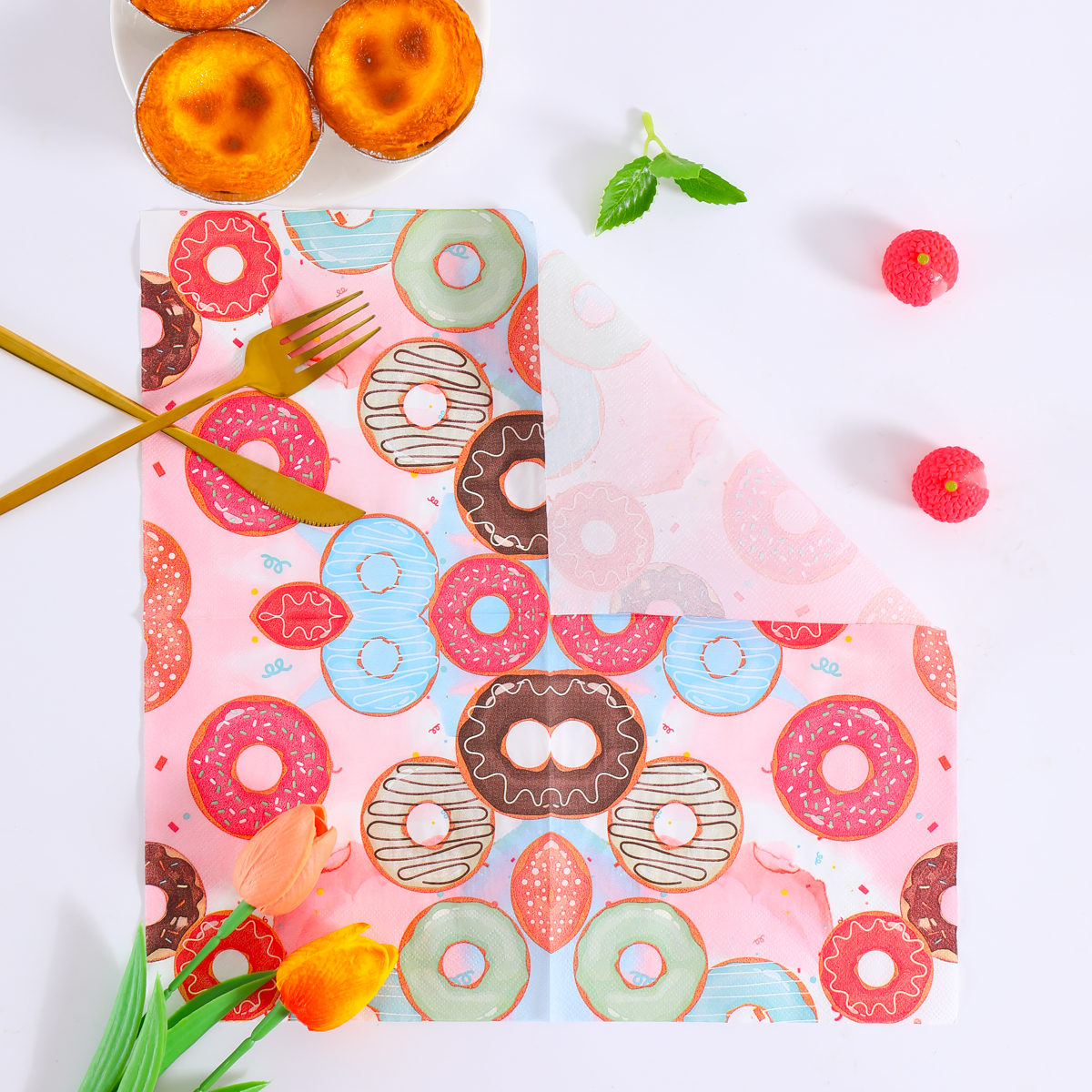 Colorful Donuts Disposable Pap - Pattern Tissue Paper ulasan dan harga