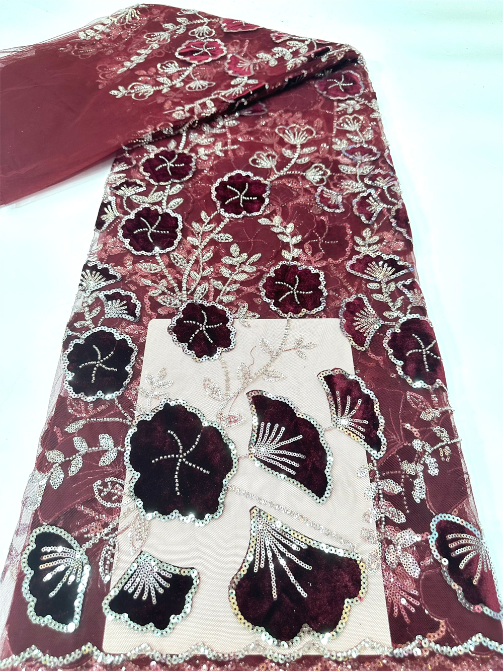 African Velvet Heavy Lace Fabr - Sewing Velvet Fabric ulasan dan harga