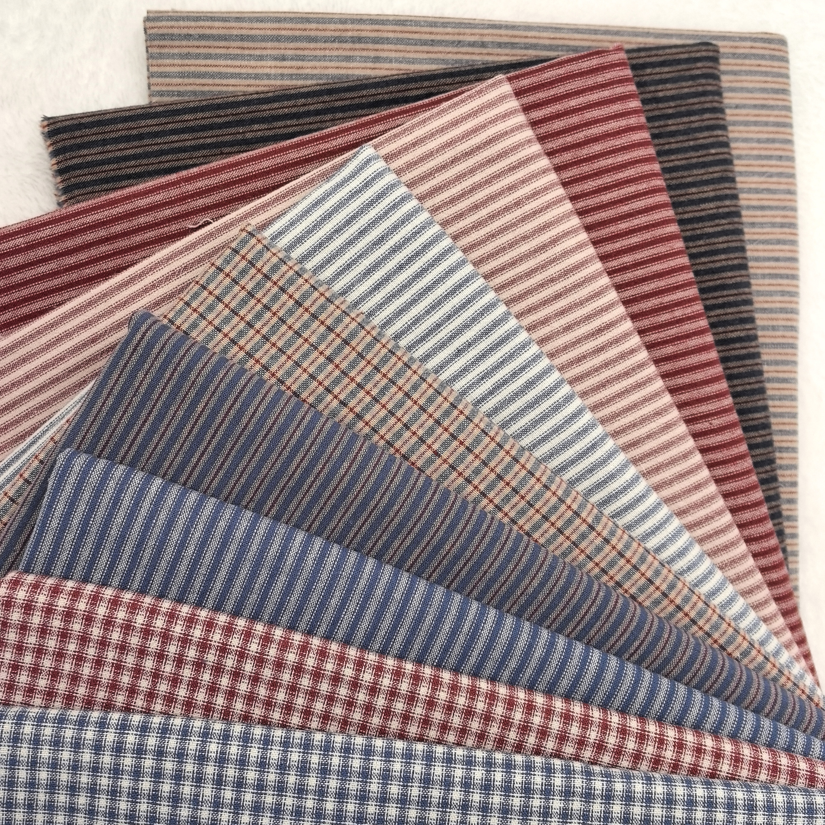 Striped grid yarn-dyed first d - Sewing Tweed Fabric ulasan dan harga